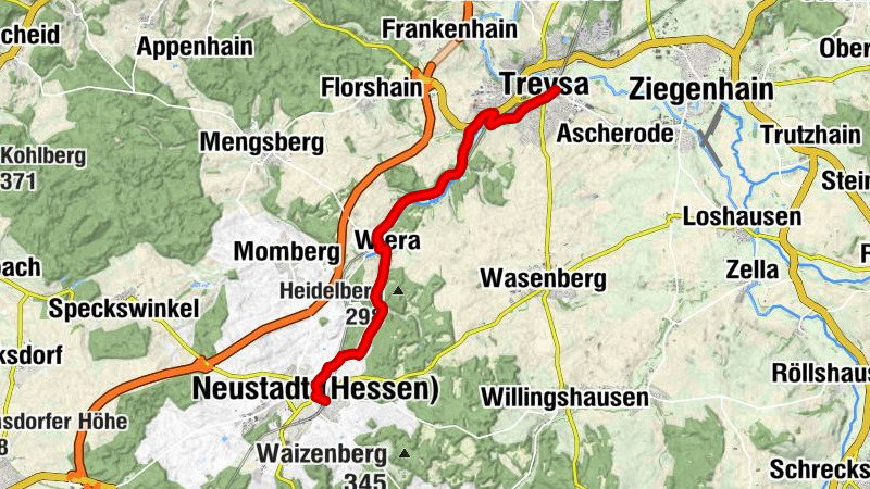 Bahnradweg Rotkäppchenland von Neustadt bis Treysa
