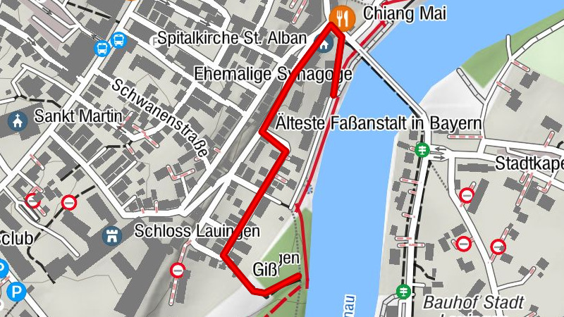 Umleitung DonAUwald Lauingen Segrepromenade