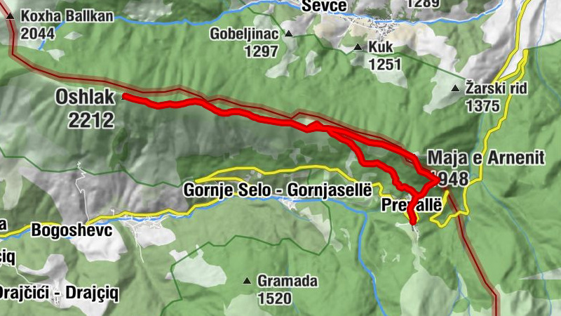 Walking the long ridge to Oshlak (Maja e Oshlakut)