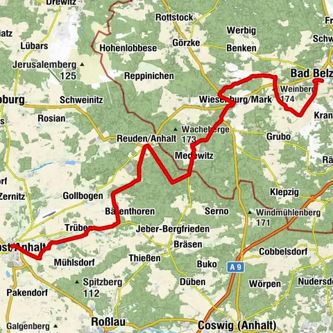 Flämingradweg - Von Zerbst/Anhalt nach Bad Belzig