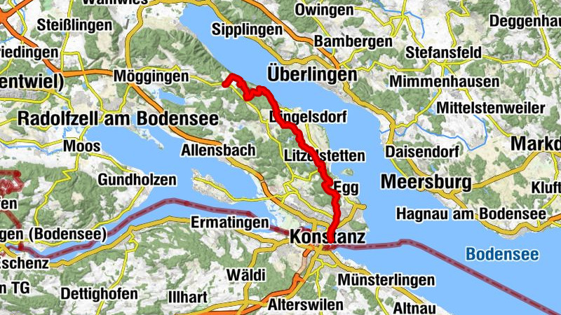 Querweg Freiburg - Bodensee: Langenrain - Konstanz
