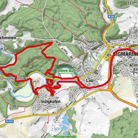 Kloster-Felsenweg und Fürstliche Anlagen Inzigkofen