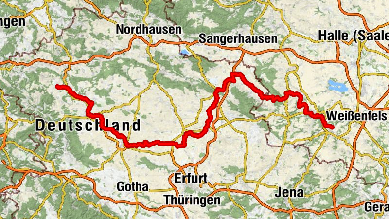 Unstrutradweg von der Quelle Kefferhausen zur Mündung in Naumburg