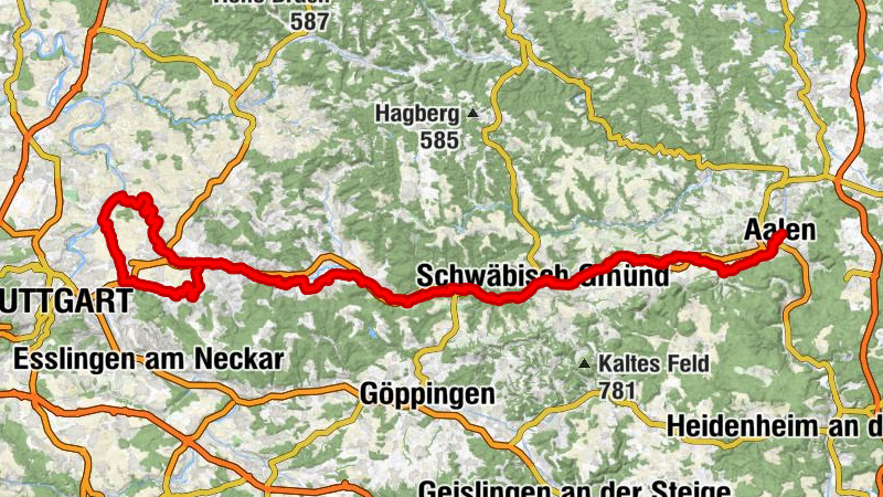 Remstal-Radweg GPX-Track Gegenrichtung