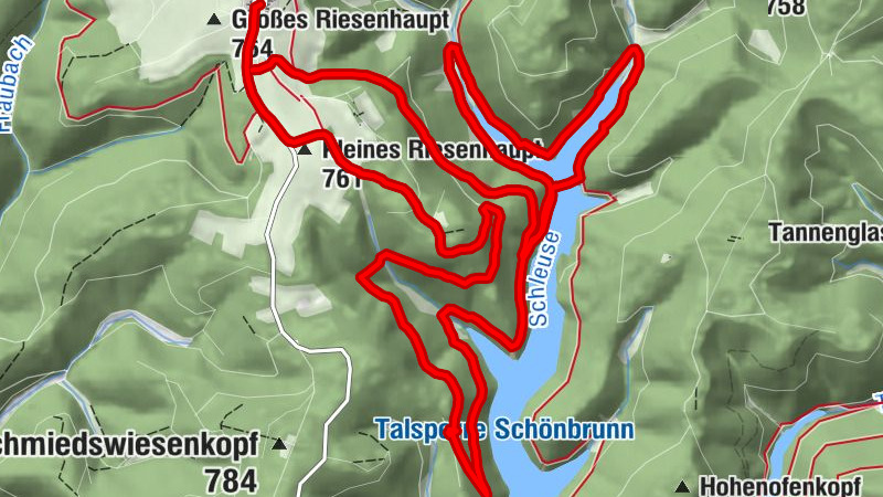 Frauenwald zur Talsperre Schönbrunn