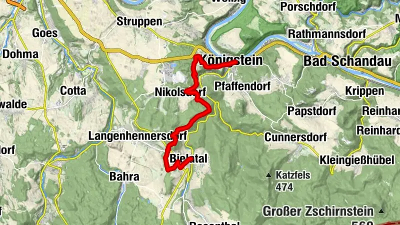 Auf dem E3 durch die Sächsische Schweiz - Etappe 3: Von Bielatal nach Königstein