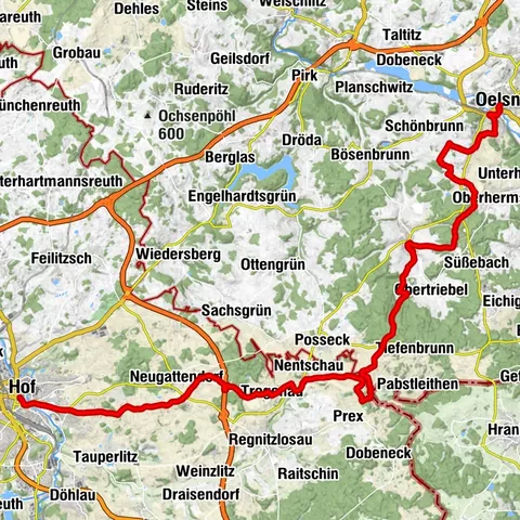 Sächsischer Jakobsweg von Oelsnitz nach Hof