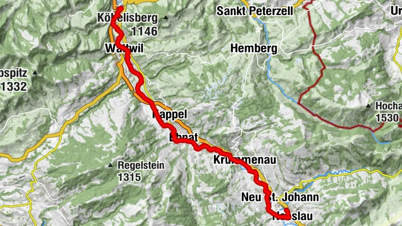 Thur and Necker Trail, Stage 2, Nesslau - Lichtensteig