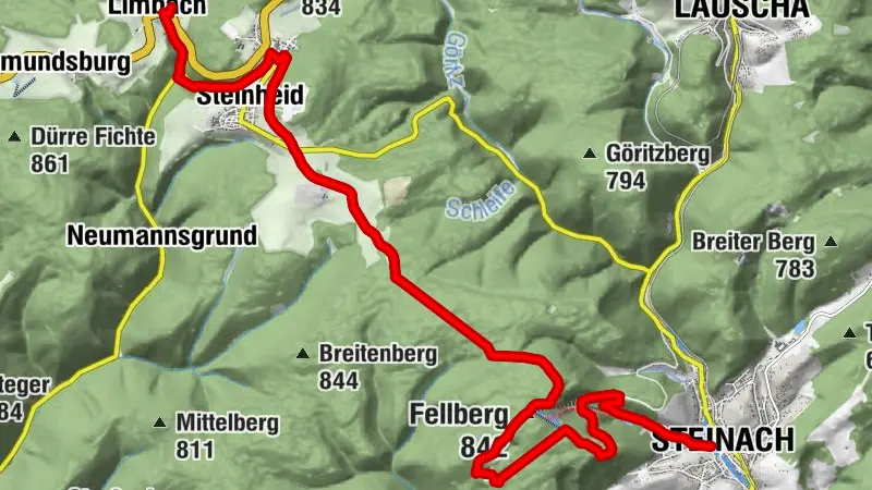 Hike "Rennsteig-Leiter Steinach" Thuringian Forest