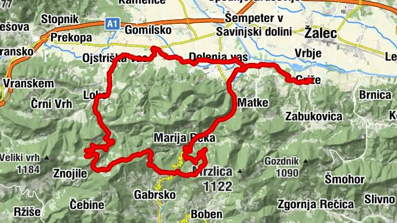 Griže - Podmeja- Vrhe- Zajčeva koča - Griže