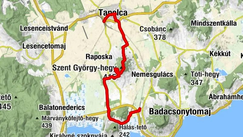 Tapolca-Badacsonytörmedic Okt szakasz