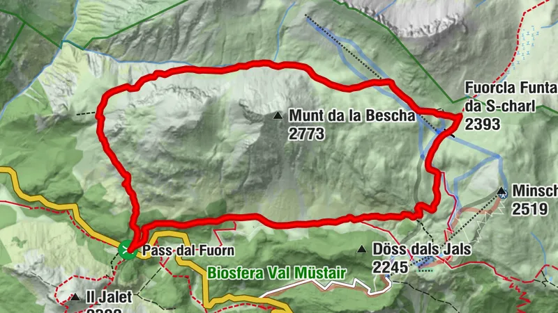 Valbella circular route from Ofen Pass