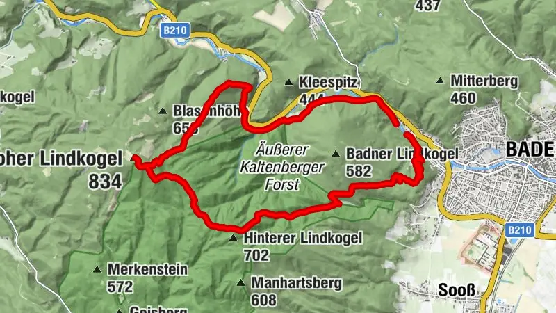 Hoher Lindkogel / Eisernes Tor – Wegerl im Helenental Runde von Baden