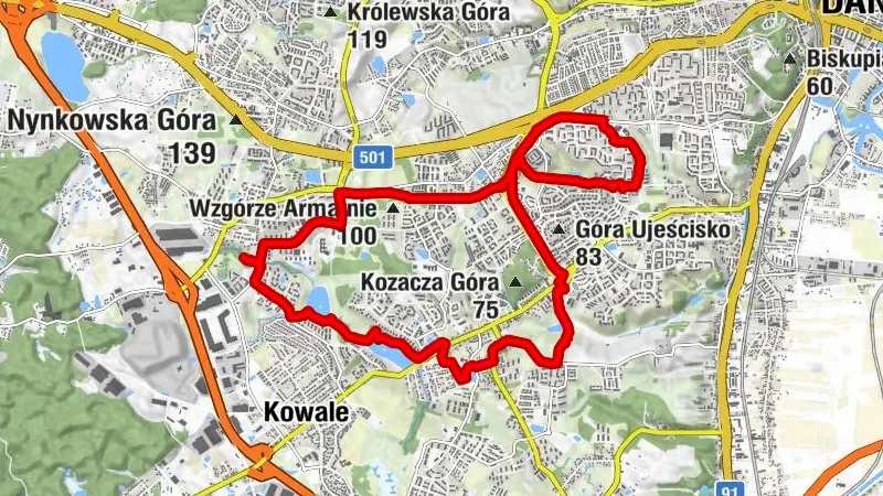 Potok Oruński drewniane kładki