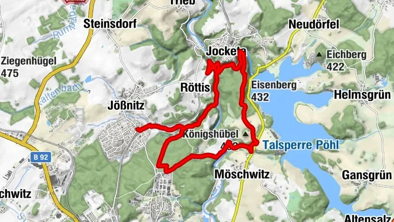 ElsterWasserWeg (Variante über Jößnitz) - Elstersteigen