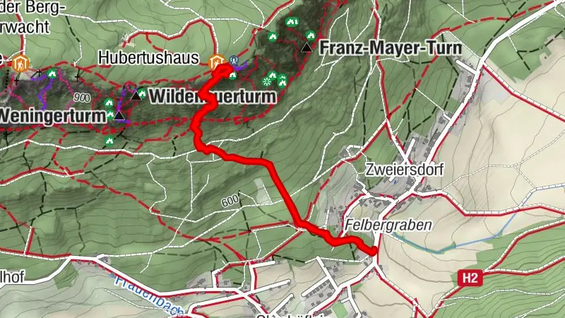 Via Springlessteig and Steirerspur to the Hubertushaus on the Hohe Wand