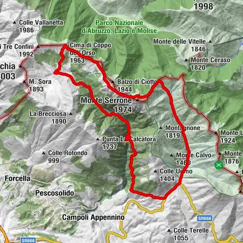 Anellone valle carbonara Coppi dell orso vallone Lacerno