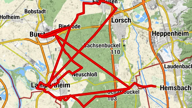 Der Bergstraßen Radweg - NATURNAH: die Rheinschleife