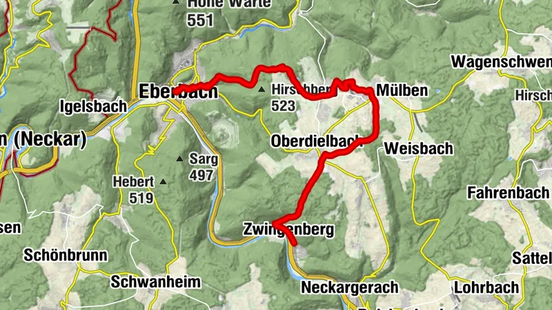 Von Eberbach nach Zwingenberg