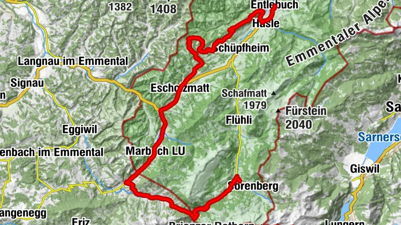 Route «1291» Etappe 5: Sörenberg – Entlebuch