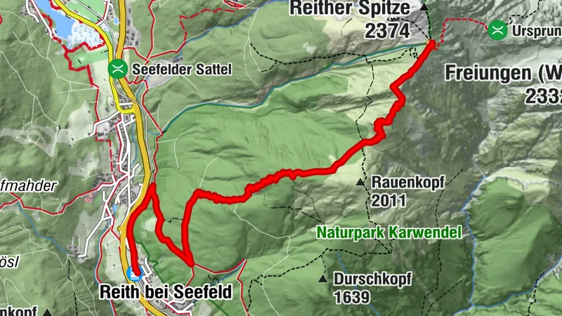 Karwendel Höhenweg - Gehrichtung Reith-Scharnitz (Etappe 1): Reith bei Seefeld - Nördlinger Hütte