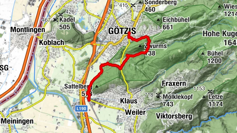 Klaus - St. Arbogast - Örflaschlucht - Götzis