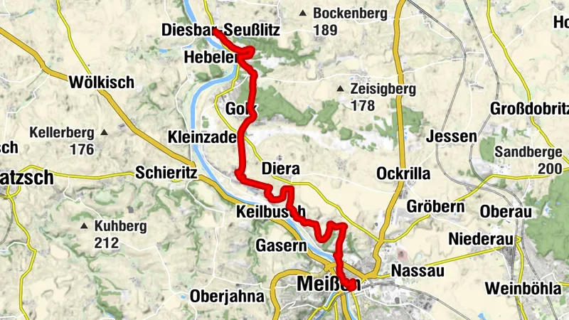 Sächsischer Weinwanderweg - Etappe 6 - Von Meißen nach Diesbar-Seußlitz