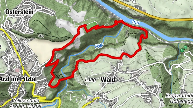 Rundwanderweg Benni Raich Brücke mit Innschlucht im Herbst
