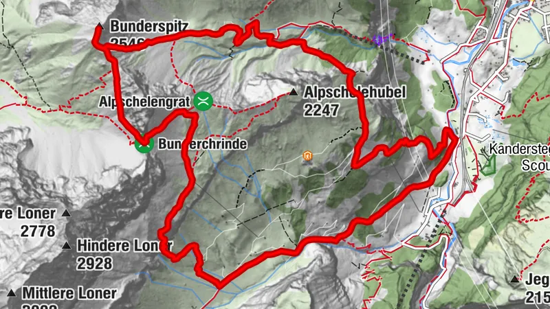 Kandersteg - Schwymbödi - Alp Obere Allmen - Bunderspitz