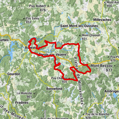 Route No. 39 Haute-Corrèze MTB Area: The Cars site