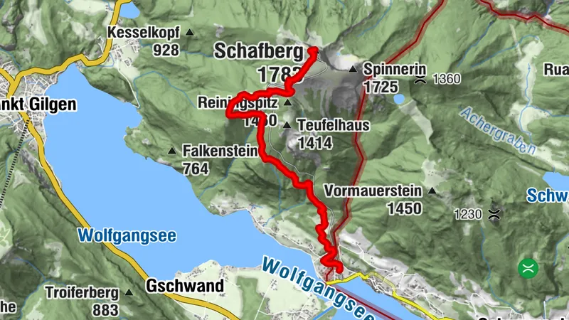 Schafberg von St. Wolfgang über Dorneralm