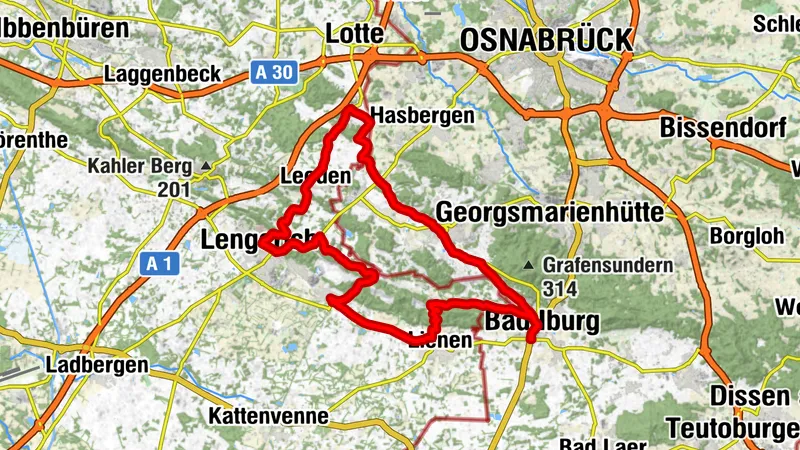 Bad Iburg - Lienener Serpentinen - Schollbruch
