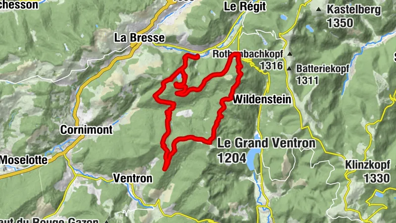 La Bresse - Le Grand Ventron - Refuge du grand Ventron - Col de la Place du Bois