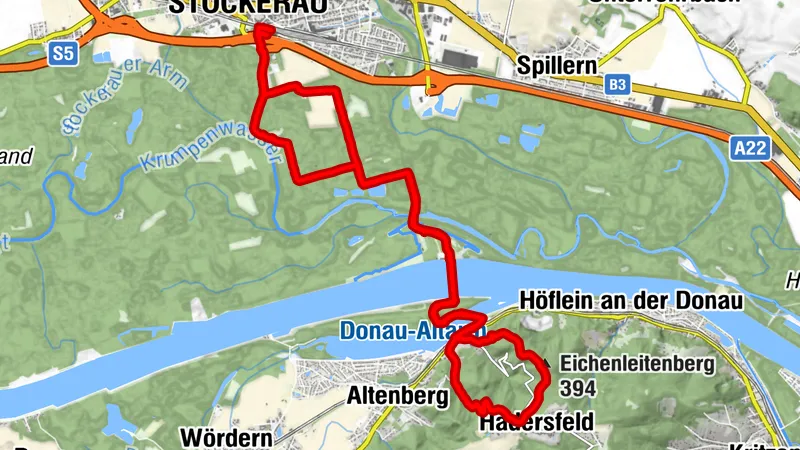 Abwechslungsreiche Wanderung Stockerauer Au Greifenstein Hadersfeld und retour