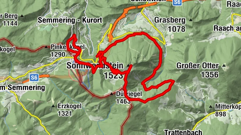 Sonnwendstein-Kummerbauer-Maria Schutz-Passhöhe-Bhf Semmering