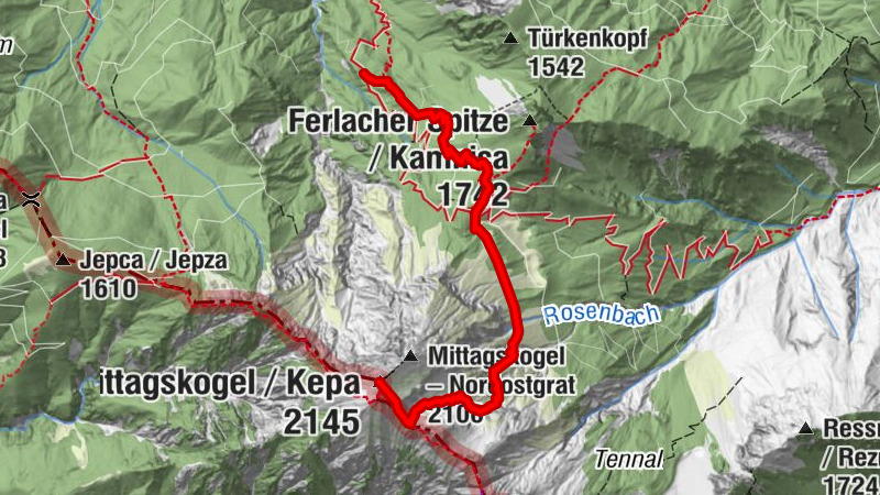Mittagskogel über Bertahütte