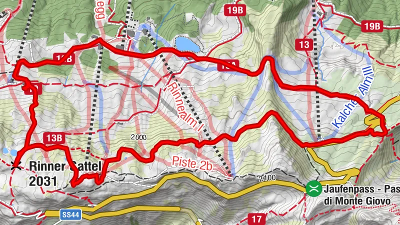 Rinneralm Jaufenpass Rinnersattel Wasserfalleralm Rundweg
