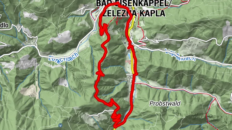 Wanderweg 2 Bad Eisenkappel-Vellach, Kärnten/Österreich