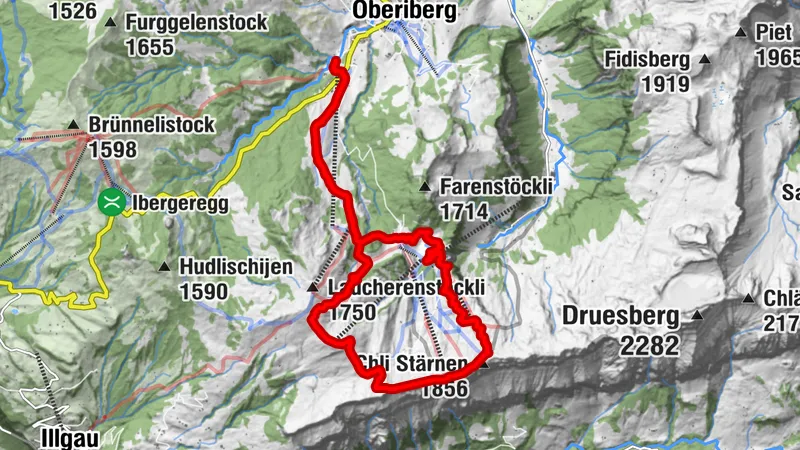 Oberiberg Rundweg - Laucherenchappelen - Spirstock - Chli Stärnen- Seeblisee