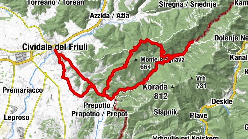 Cividale del Friuli Slowenische Grenze Castelmonte
