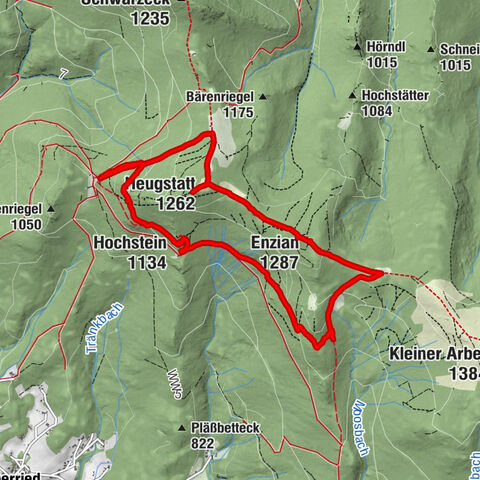 Rundwanderung Berghütte Schareben - Heugstatt - Enzian - Hochstein - Berghütte