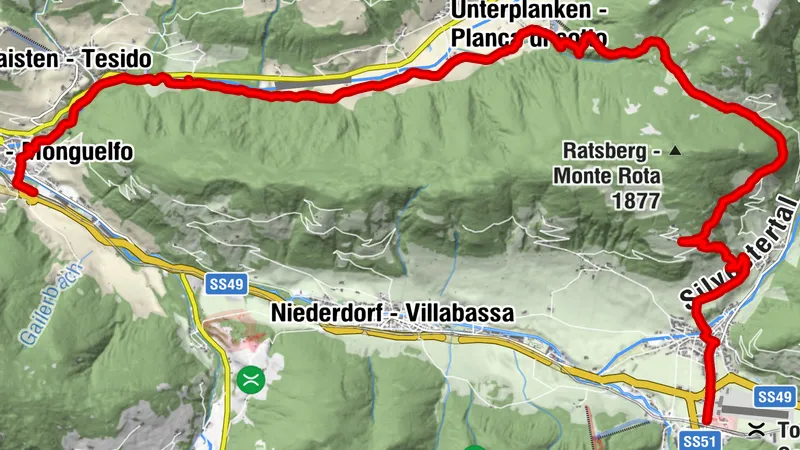 Dobbiaco-Monte Rota- Planca di sotto- valle di casies - Monguelfo, Trentino-Alto Adige/Italia