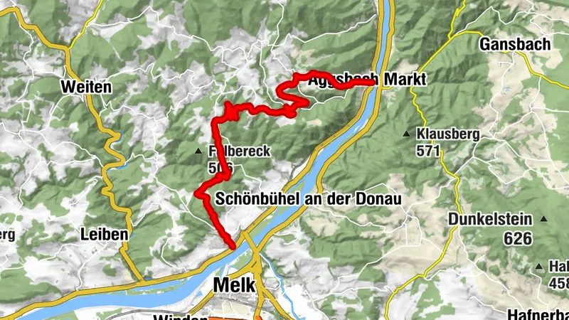 UMLEITUNG Welterbesteig Wachau 07: Aggsbach Markt-Emmersdorf (Naturpark Jauerling-Wachau)
