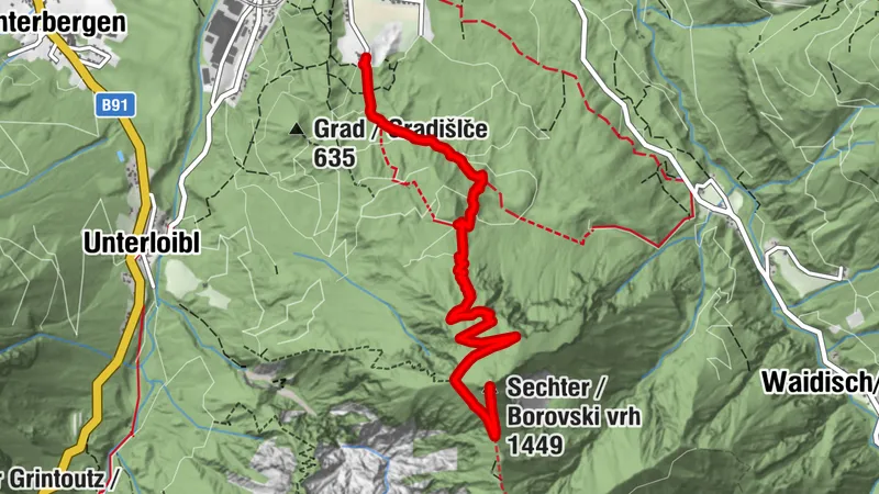 Von Ferlach über den Raketensteig zum Sechter-Gipfel