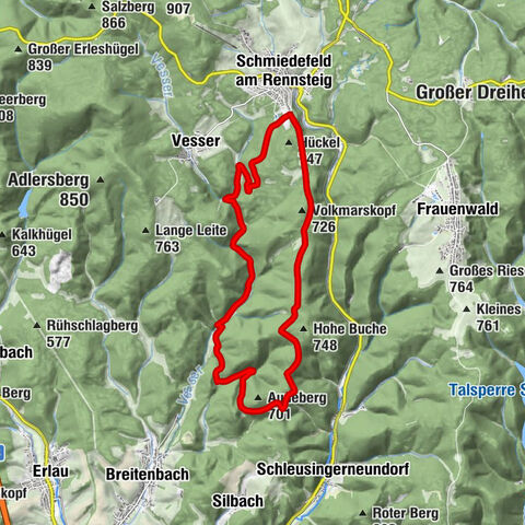Circular hiking trail - I line - lower Vesser valley - Thuringian Forest