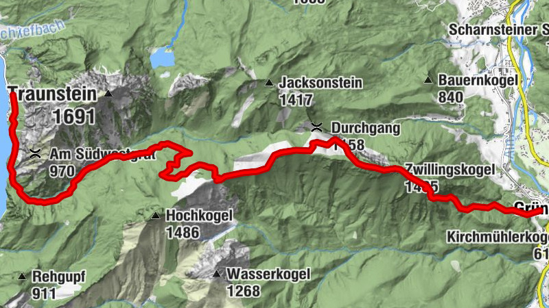 Wanderung Grünau-Zwillingskogel-Wandlkogel->Mairalm-Traunsee