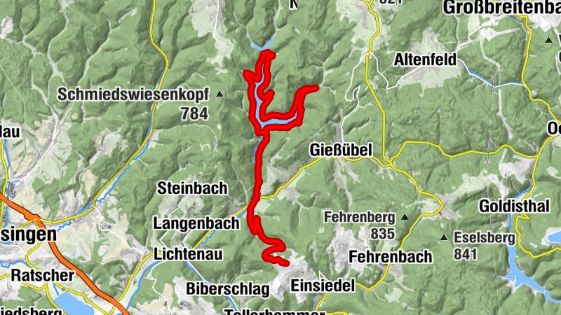 Vom Simmersberg um die Talsperre Schönbrunn