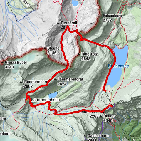 Gemmipass - Lämmerenhütte - Rote Totz Lücke - Daubensee - Gemmipass