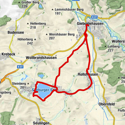 Bike round route from Lake Seeburg to Gieboldehausen
