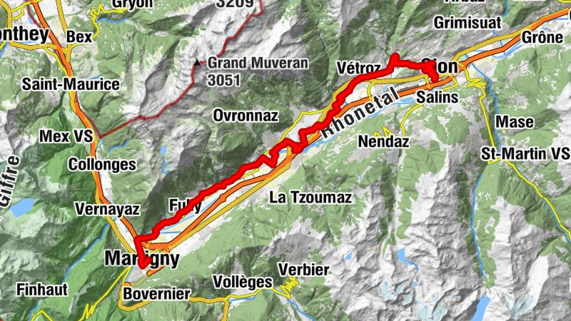 Wine route Martigny-Sion (Stage 1)
